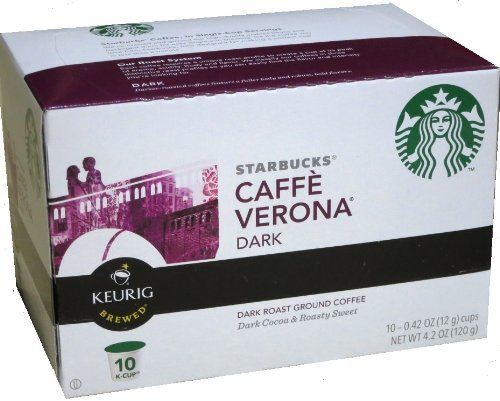 STARBUCKS Caffe Verona Coffee K-Cups, Dark Roast, 10 ct