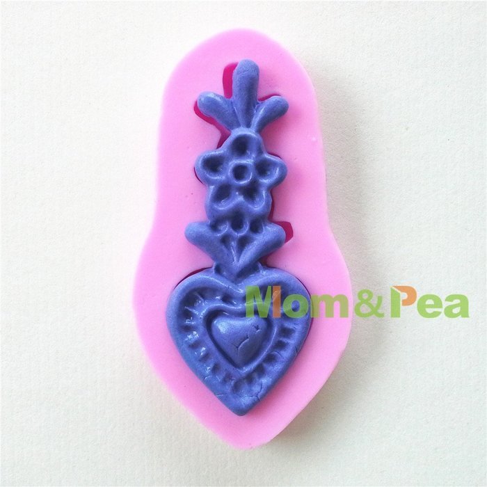 Mom&pea 0641 Heart Pendant Shaped Silicone Mould for Fondant Cake Sugar Paste Cake Decoration 3d Cake Toppers... N2
