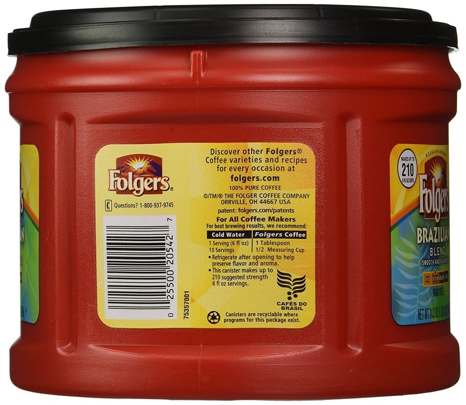 Folgers Brazilian Blend Coffee, 24.2 Ounce N2