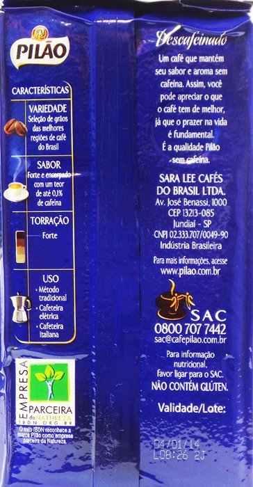 Pil&atilde;o Roasted and Ground Coffee - 17.6 oz - Caf&eacute; Pil&atilde;o Torrado e Mo&iacute;do - 500g N15