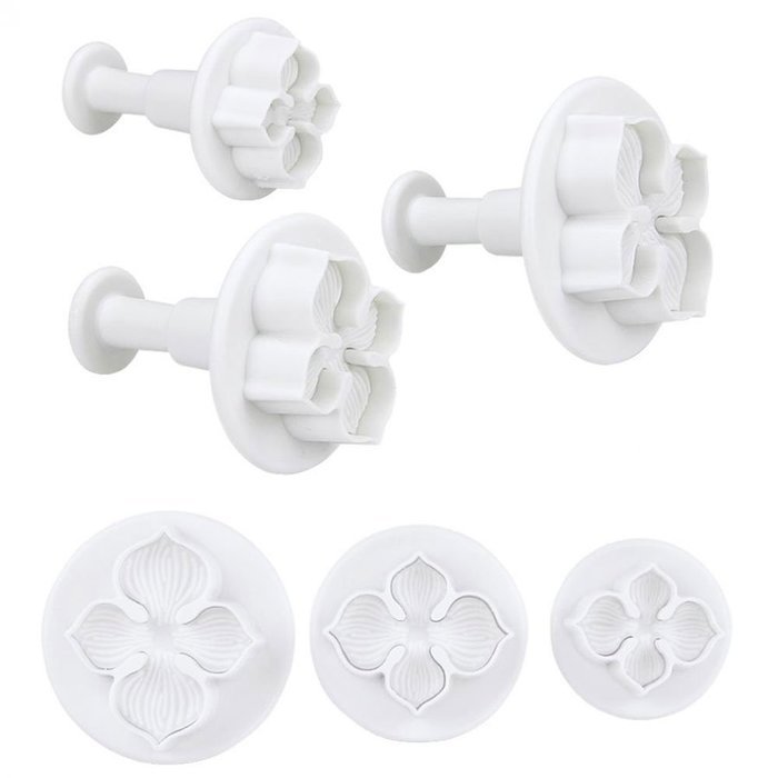 OUMOSI 3PCS/Set 3D Flower Hydrangea Fondant Cake Sugar Craft Plunger Cutter Mold