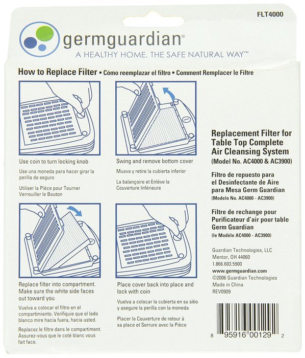 GermGuardian FLT4000L GENUINE True HEPA Replacement Filter for AC3900, AC4000 and AC4000CA Air Purifiers