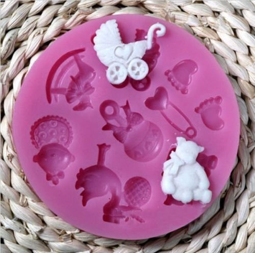 Baby Shower Silicone Fondant Cake Mould Mold Chocolate Baking Sugarcraft Decor N6