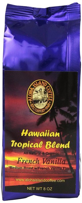 Chocolate Almond Flavored, Kona Hawaiian Coffee Blend, 8 Oz, Ground N3