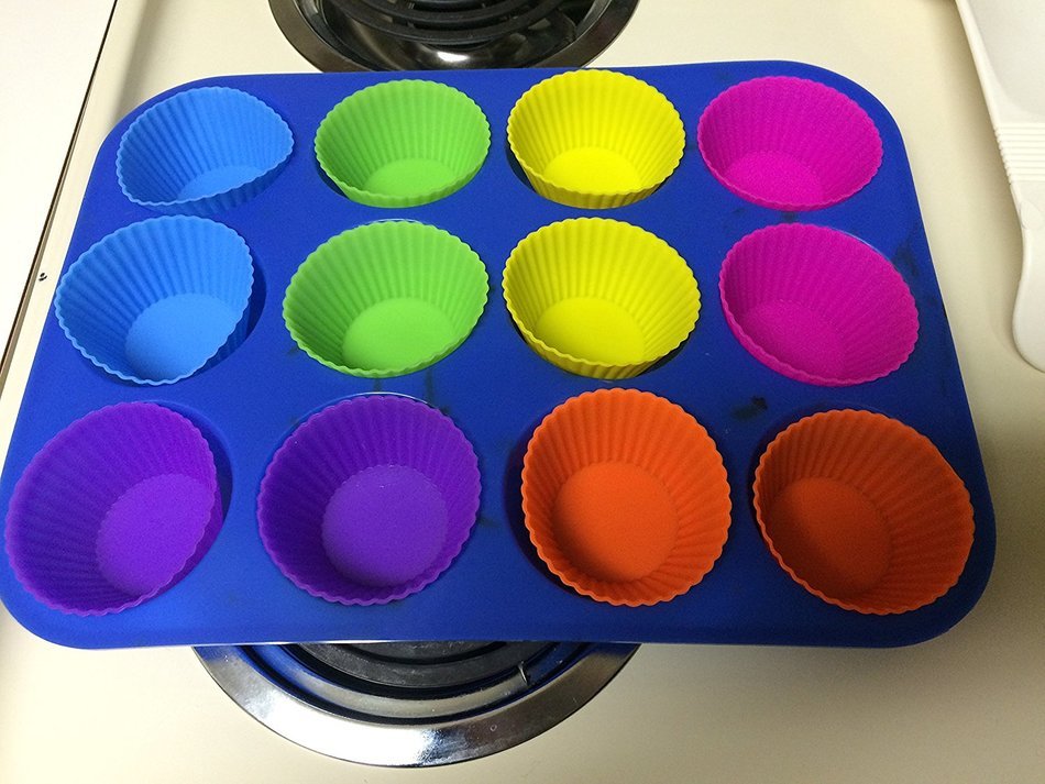 L.Store &reg; 12-pack Reusable Silicone Baking Cups / Cupcake Liners Xmas Gift N5