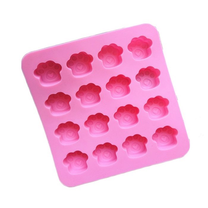 JLHua 16 Cavity Paw Print Silicone Non Stick Cake Bread Mold Chocolate Jelly Candy Baking Mould N2