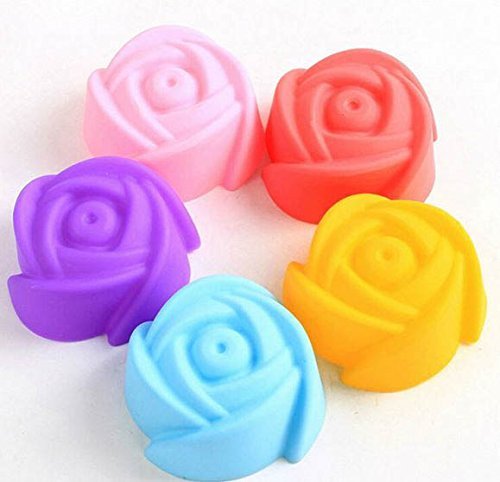 Rose Shaped Silicone Cake Mould 7Cm Ice Tray Flower Muffin Cup Soap Molds Mini Cupcake Tools