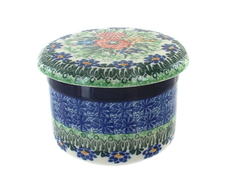 Polish Pottery Royal Gardens French Butter Dish