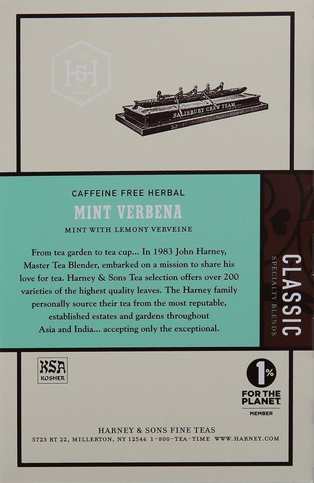 Harney and Sons Mint Verbena Tea, 20 Count (Pack of 6) N5