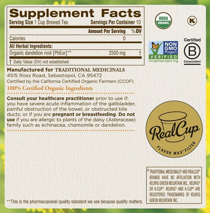 Traditional Medicinals Organic Chamomile with Lavender Tea, Single Serve Cups for Keurig K-Cup Brewers, 10 Count N37