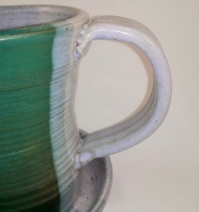 Aunt Chris' Pottery - Heavy Hand Made - Clay Bacon Cooker - Unique New Way of Cooking Bacon - Multi Color Glazed N3