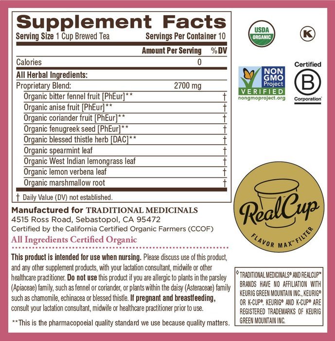 Traditional Medicinals Organic Chamomile with Lavender Tea, Single Serve Cups for Keurig K-Cup Brewers, 10 Count N42