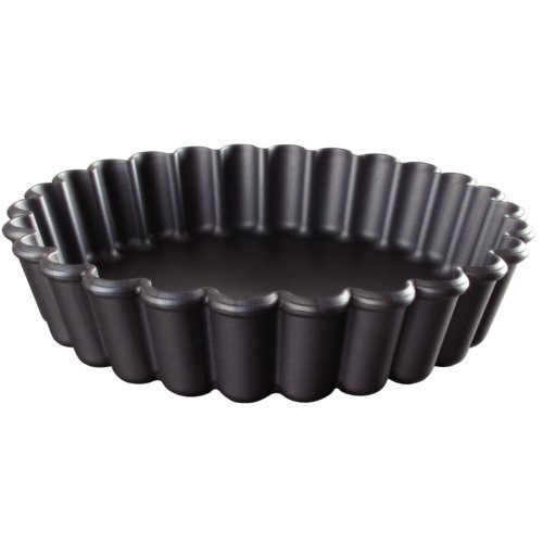 Matfer Bourgeat 345658 Exoglass Fluted Round Tartlet Mold, Black