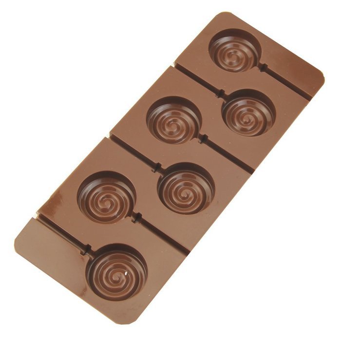 YSTD&reg; 6 - lollipop Silicone Ice Cube Chocolate Cake Cookie Cupcake Soap Molds Mould