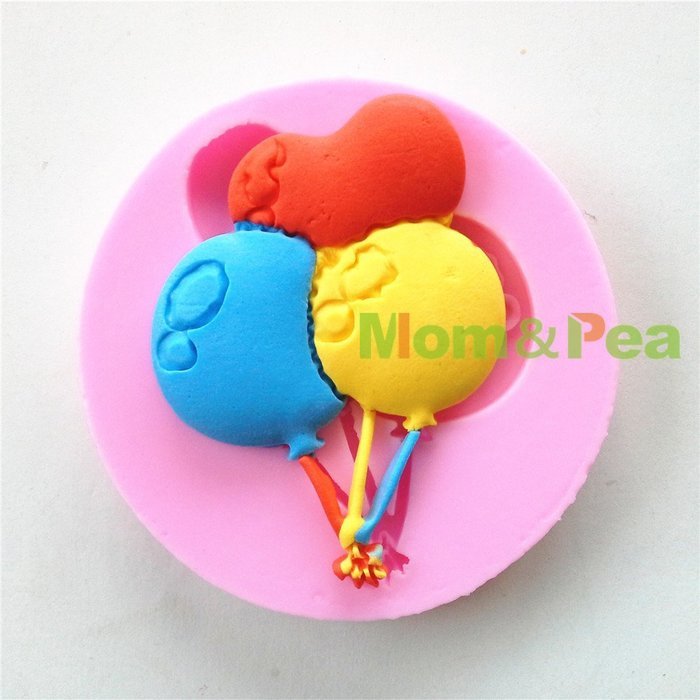 Mom&pea 0630 Balloons Shaped Silicone Mould for Fondant Cake Sugar Paste Cake Decoration 3d Cake Toppers Mold...