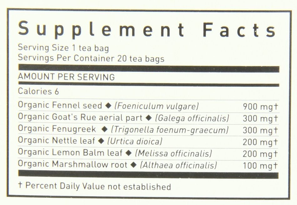 Gaia Herbs Lactation Support Herbal Tea, 16 Bags, 1.13 oz N2