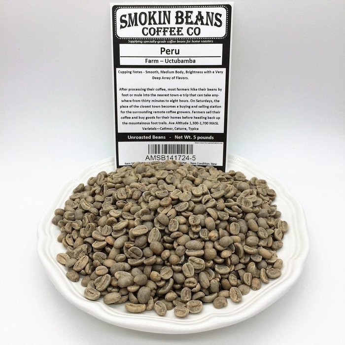 5-pounds &ndash; Peru -VillaRica &ndash; Green Unroasted Whole Coffee Beans - In a Burlap Bag - For Home Coffee Roasters &ndash;... N2
