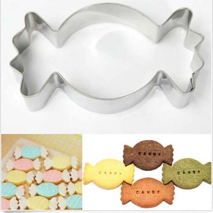4U-Lucky 1psc Stainless Candy Shape Cake Cookie Cutter Fondant Biscuit Baking Mould N2