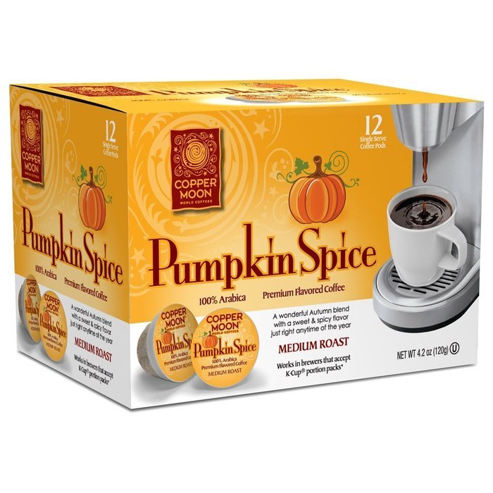 Copper Moon Coffee Pumpkin Spice, Single Cups, 12 Count for Keurig K