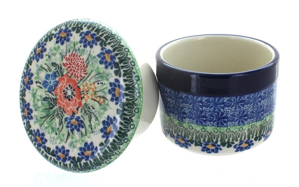 Polish Pottery Royal Gardens French Butter Dish N2