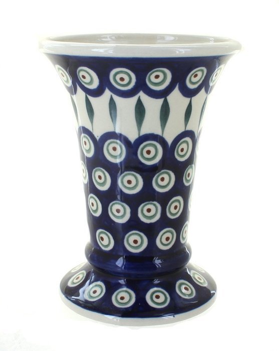 Polish Pottery Peacock Small Vase
