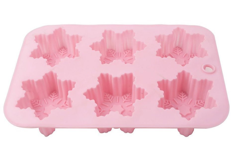 Leegoal (TM) 6 Cavity Snowflake Silicone Non Stick Cake Bread Mold Chocolate Jelly Candy Baking Mould
