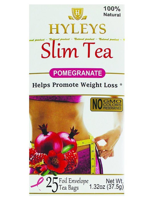 Hyleys Tea Slim Tea, Pomegranate, 25 Tea Bags (1 Pack)