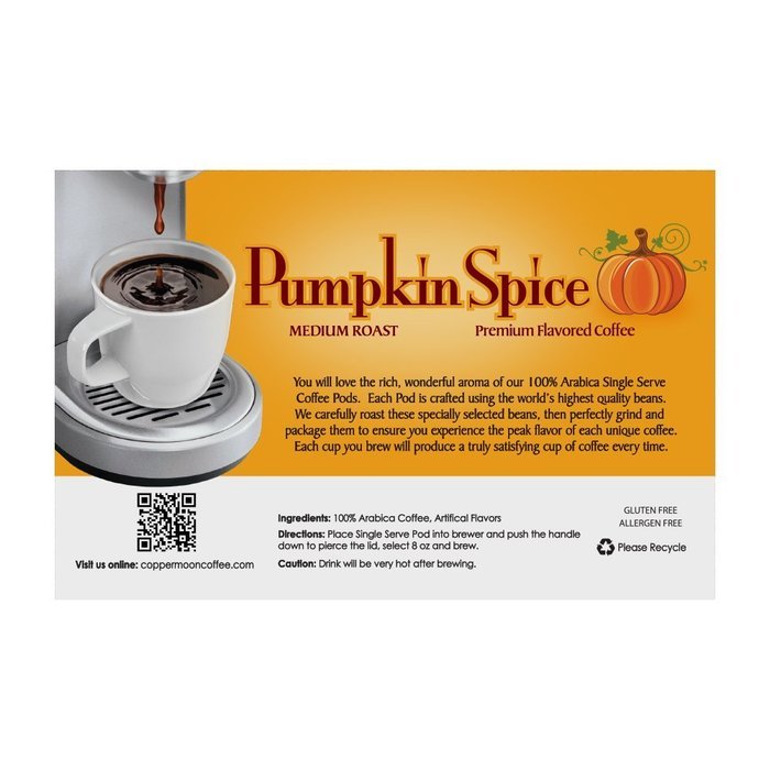 Copper Moon Coffee Pumpkin Spice, Single Cups, 12 Count for Keurig K-cup Brewers N2