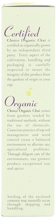 Choice Organic Decaf Chai, 2.1 Ounce N11