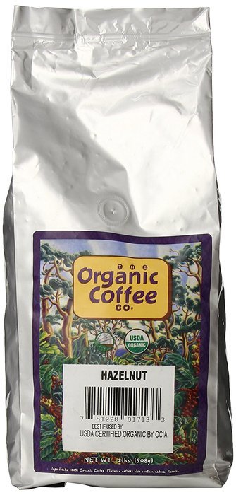 The Organic Coffee Co. Whole Bean, Hazelnut Coffee, 32 Ounce N3