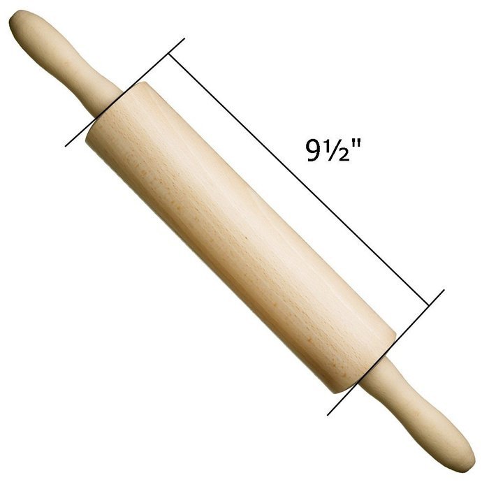 BICB traditional beech wooden revolving rolling pin-Professional-17"-Rolls independent of handles