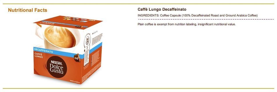 50 x Nescafe Dolce Gusto Lungo Decaffeinated Capsules N2