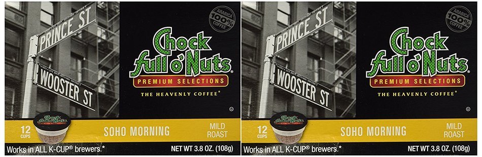 Choc Full o'Nuts Soho Morning Coffee K-Cups 12 CT - Pack Of 2