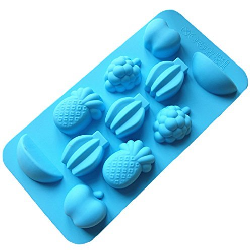 11 Fruit Jelly Pudding Silicone Cake Mold Pan 7.8"x4.1"x0.59" Color At Random