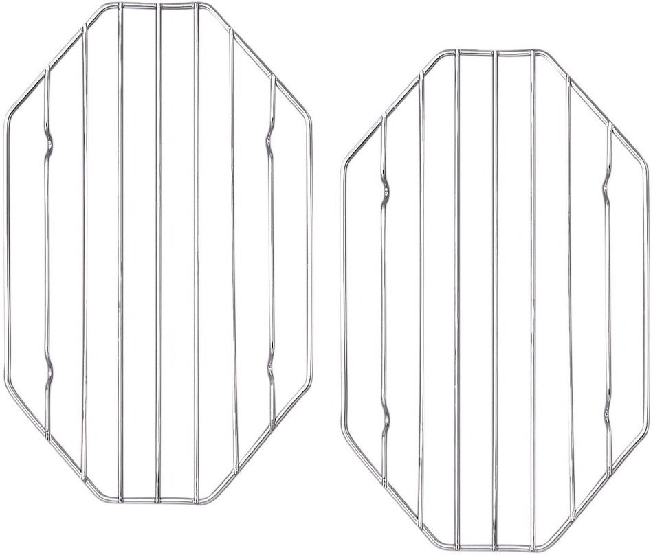 ChefLand Roasting And Cooling Rack 10 x 6 Inch, 100% Stainless Steel 2-Pack For Baking, Roasting, Grilling, Roast...