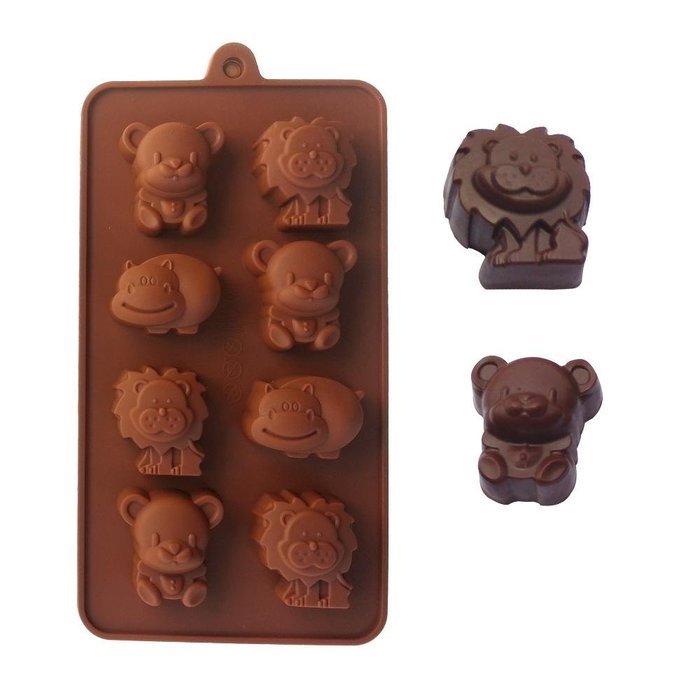 1pcs New Silicone mold Cookie Chocolate Mold Candy Jelly Cake Decorating tools bear lion hippo Shape . 2537