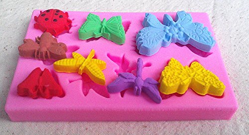 Design 464 Butterfly, Bee, Dragonfly and Ladybug Shape Silicone Mold ,Sugar Mold,Chocolate Mold,Cake Decoration... N3