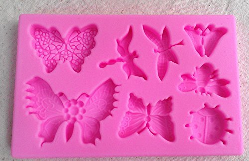Design 464 Butterfly, Bee, Dragonfly and Ladybug Shape Silicone Mold ,Sugar Mold,Chocolate Mold,Cake Decoration... N4