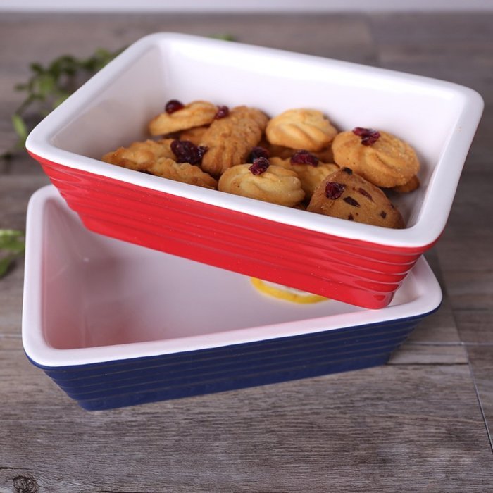 Chef's Classic Enameled Roasting and Lasagna Pan, 650ml, 7.6" (Blue) N3