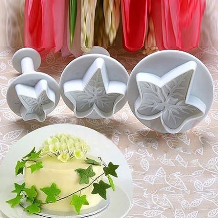 DUFUSTORE Fondant Cake Bread Decorating Sugarcraft Mold Cookie Plunger Cutters Tools Maple Leaves N2