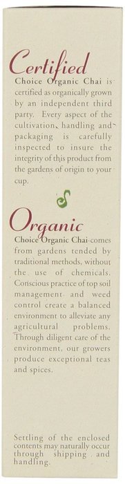 Choice Organic Decaf Chai, 2.1 Ounce N15