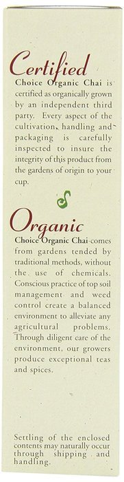 Choice Organic Decaf Chai, 2.1 Ounce N17