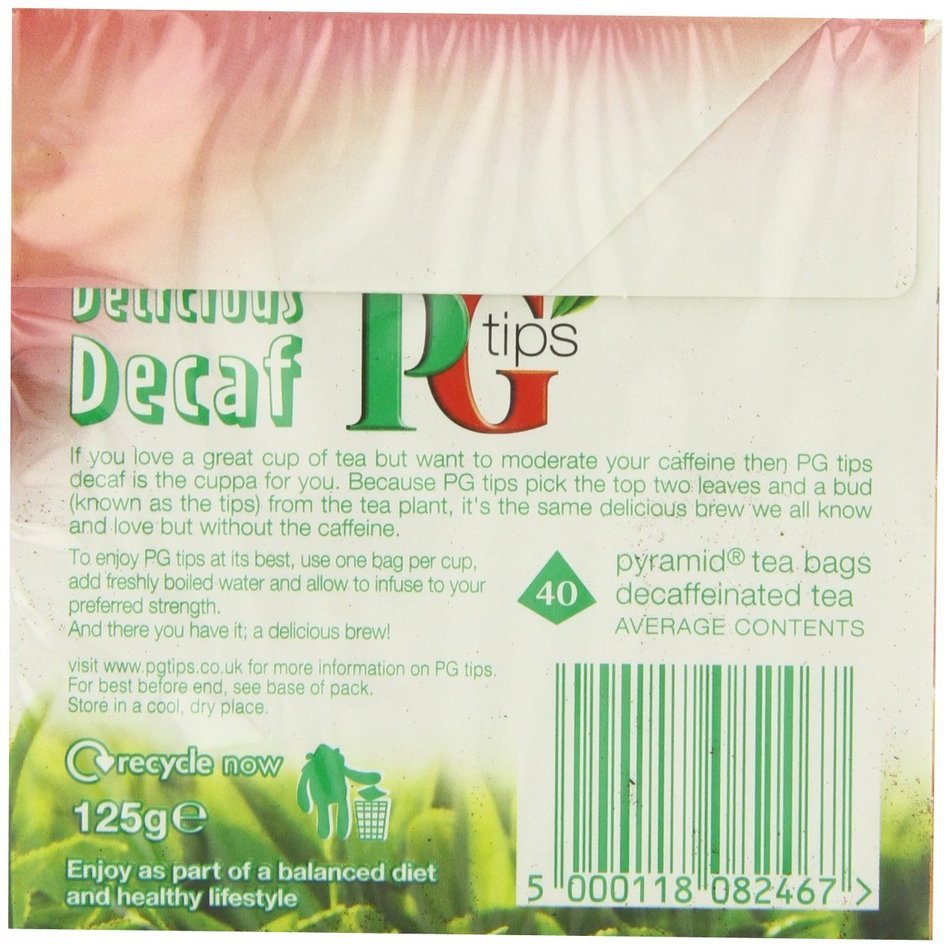 PG Tips Decaf 40 Ct Tea Bags - 2 Pack N7
