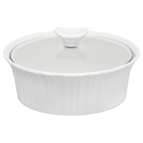 2 packs 1.5QT WHT RND Casserole