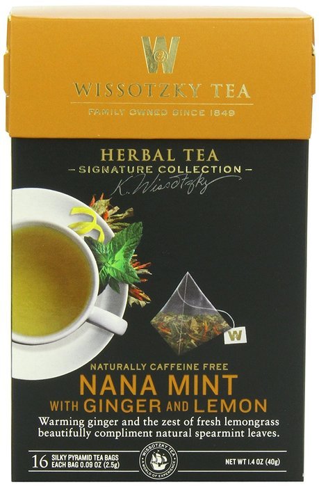 Wissotzky Tea Signature Collection Nana Mint with Ginger and Lemon Tea, 1.4 Ounce (16 Count) N10