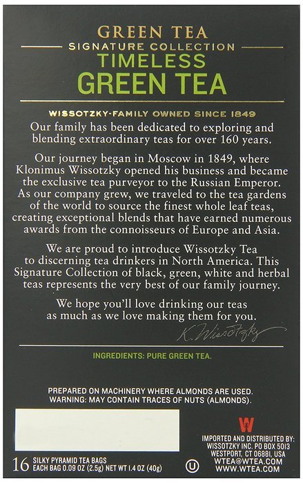 Wissotzky Tea Signature Collection Nana Mint with Ginger and Lemon Tea, 1.4 Ounce (16 Count) N23