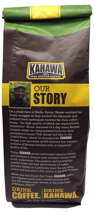 KAHAWA Kenya Coffee, Dark Roast, Ground Coffee, 100% Arabica Coffee, Kenya AA, Specialty Coffee, Premium Coffee... N12