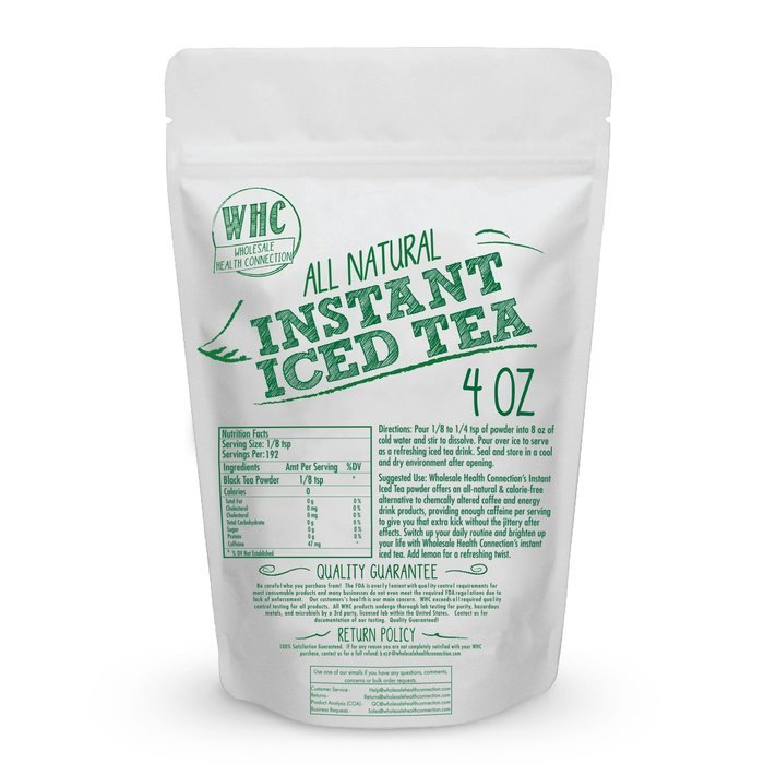 Premium Instant Iced Tea Powder - 100% Pure Tea - No Fillers, Additives or Artificial Ingredients of Any Kind...