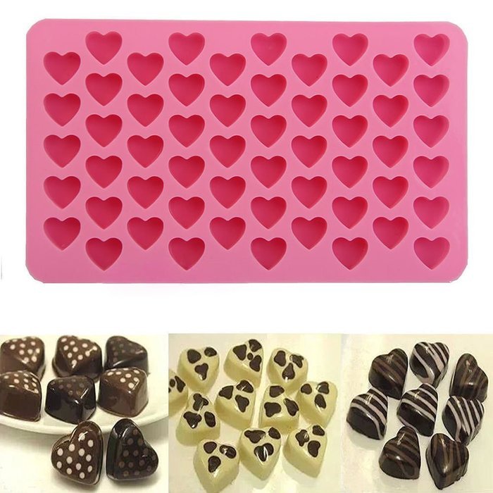 Lariy Silicone 55 Heart Cake Chocolate Cookies Baking Mould Ice Cube Soap Mold
