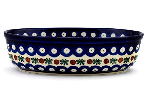 Polish Pottery Oval Baker 8-inch Mosquito N4